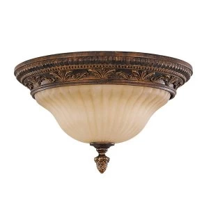 Image of 2 Light Flush Mount Ceiling Light Aged Tortoise Shell, E27