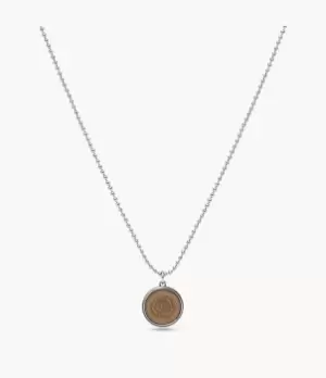 Image of Fossil Men Two-Tone Stainless Steel Pendant Necklace