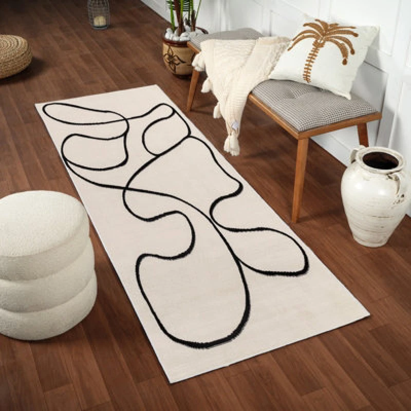 Image of Livabliss Scandi Modern Beige Lylou Runner Rug 80 X 220 Cm - Easy Care, Non Shedding, Ideal For Hallway Or Beside The Bed