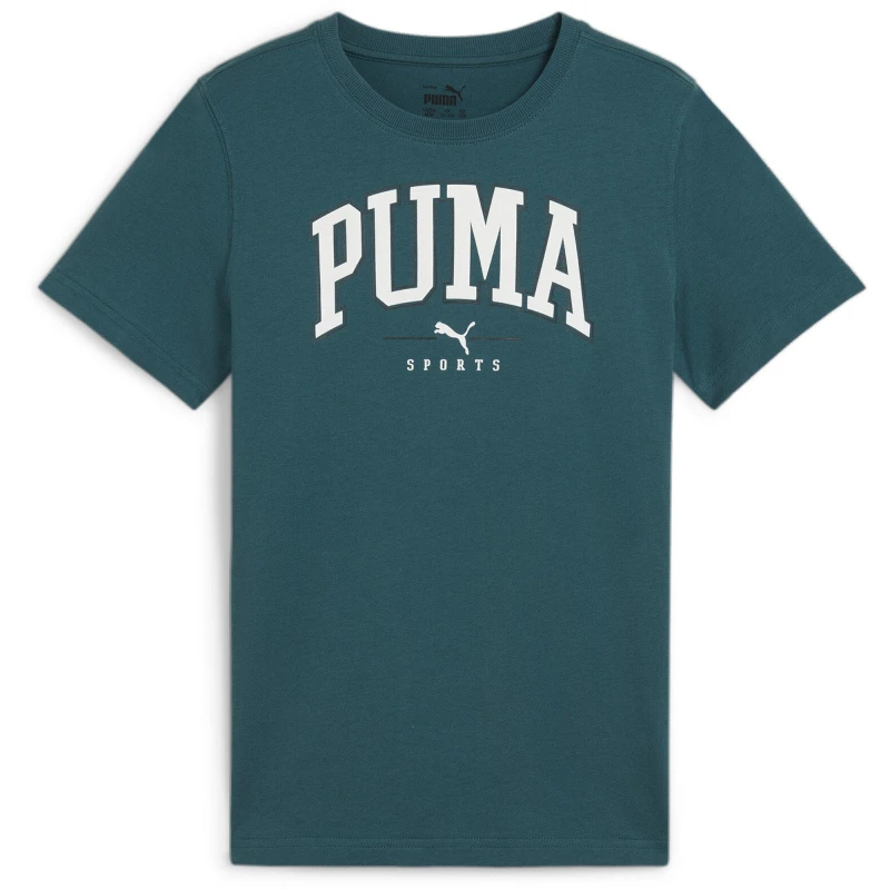 Image of Puma Squad Big Graphic Tee B T-Shirt Unisex Kids - Green Green 7 - 8 Years