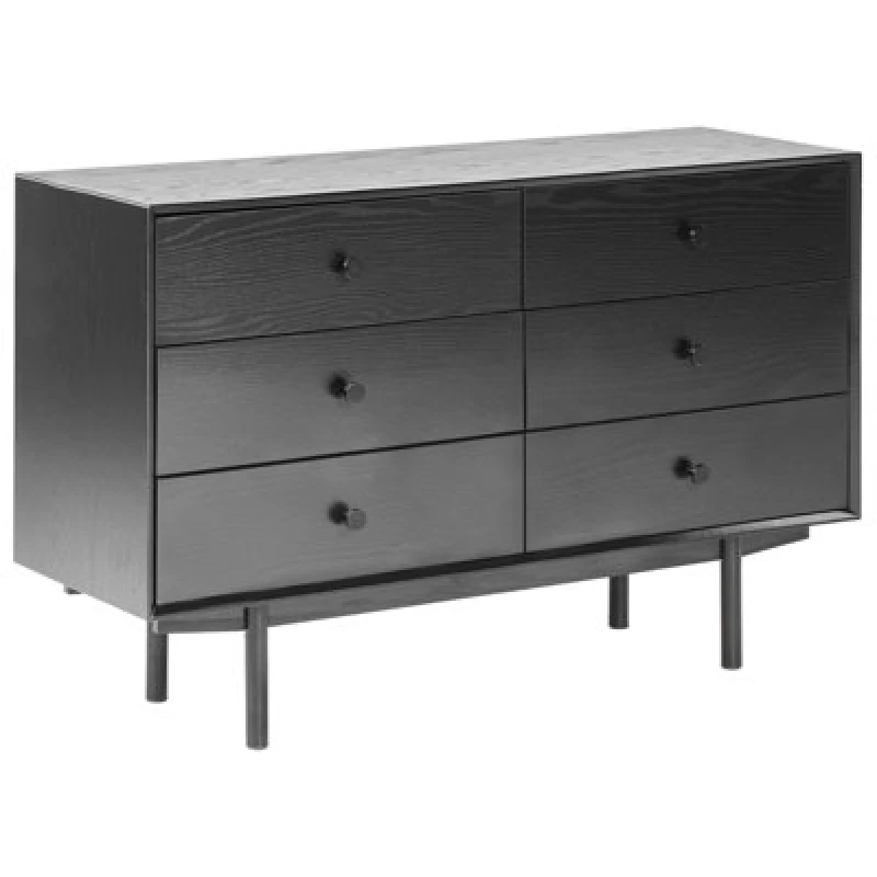 Image of Beliani Modern 6 Drawer Chest Alcester Black