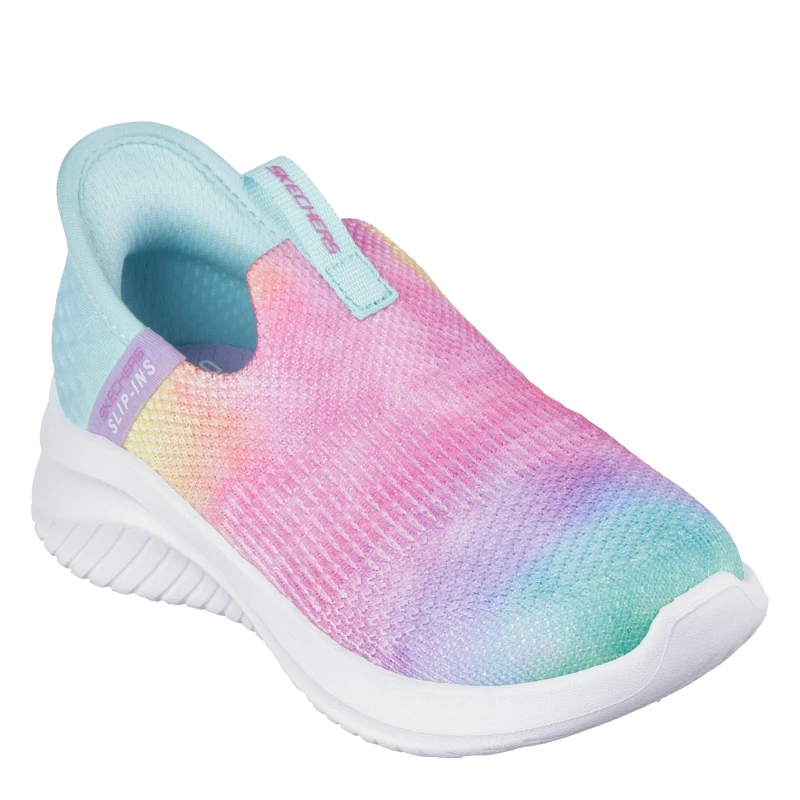 Image of Skechers Slip-Ins Stretch Fit Multi Print Kn Slip On Trainers Unisex Kids Multi unisex C9 (26.5)
