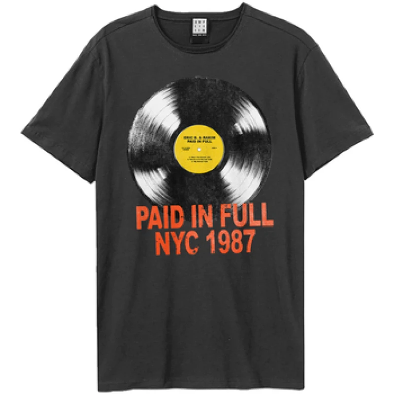 Image of Amplified Amplified Men Paid In Full Rrd Eric B. & Rakim T-Shirt in Charcoal Size: X-Small Charcoal XS Male 5063652170298