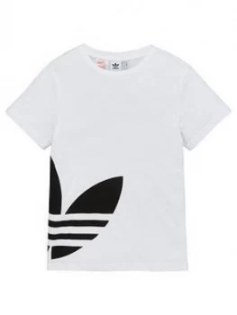 Image of Boys, adidas Originals Big Trefoil T-Shirt - White, Size 9-10 Years