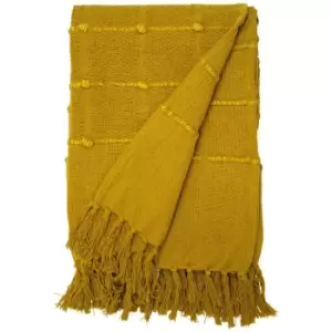 Image of Furn - Motti Throw (One Size) (Ochre Yellow) - Ochre Yellow