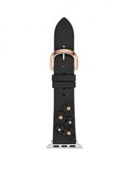 Image of Kate Spade New York Kate Spade Black Leather Apple Watch Strap