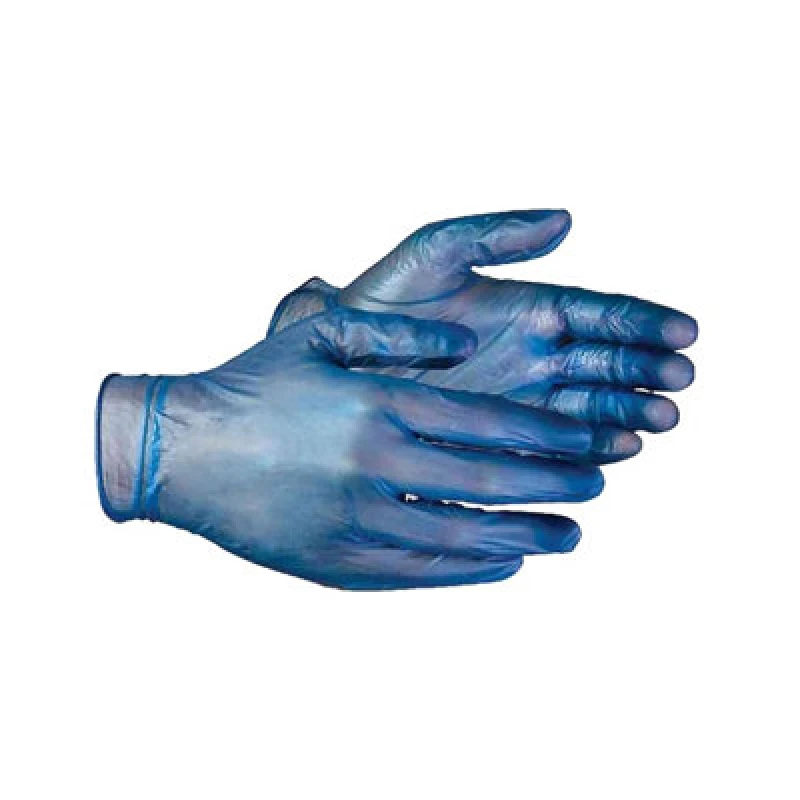Image of Aurelia Delight Blue Pd Blue Powdered Vinyl Gloves (Pack Of 100)