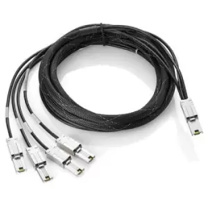 Image of HP Enterprise StorageWorks 4m External Mini-SAS to 4x1 Mini-SAS Cable Black