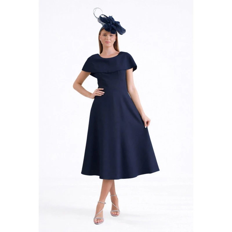 Image of Ella Boo Ella Bo Cape Dress Ld63 Navy female 12 (M)