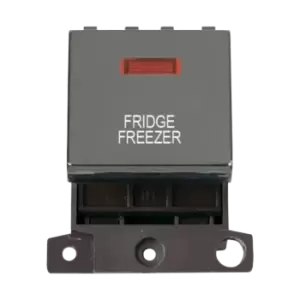 Image of Click Scolmore MiniGrid 20A Double-Pole Ingot & Neon Fridge Freezer Switch Black Nickel - MD023BN-FF