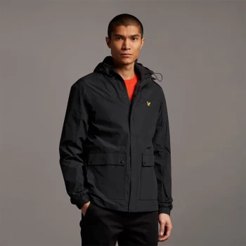 Image of Mens Hooded Pocket Jacket - Jet Black - L
