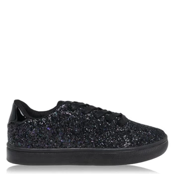 Image of Fabric Flash Childrens Trainers - Black