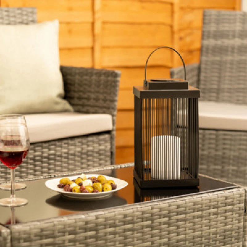 Image of ValueLights Solar Powered Dancing Candlelight Garden Table Lamp Black