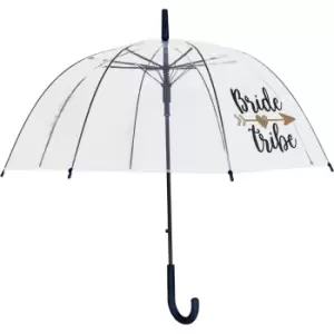 Image of X-Brella Womens/Ladies Bride Tribe Dome Umbrella (One Size) (Clear)