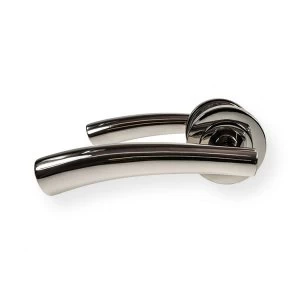 Image of LocksOnline Garda Lever Door Handle Set on Round Rosette