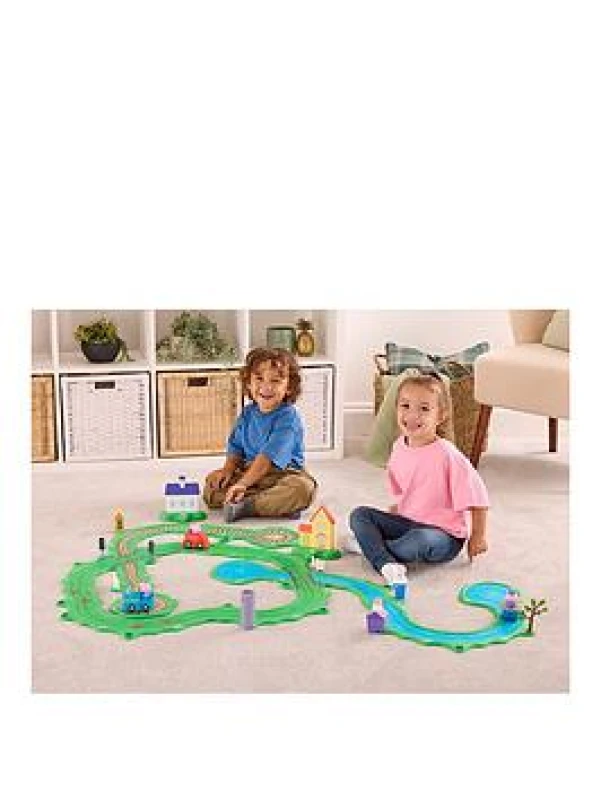 Image of Peppa Pig Whizz Around Peppa's Great Big World Set Motorised Vehicles Track Toys Pre-school Toys