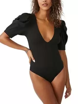 Image of Free People Va Va Voop Bodysuit - Black