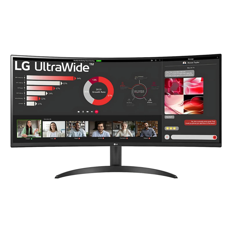 Image of LG 34WR50QK 34 VA Full HD UltraWide Curved Monitor 34WR50QK-B.AEK Black