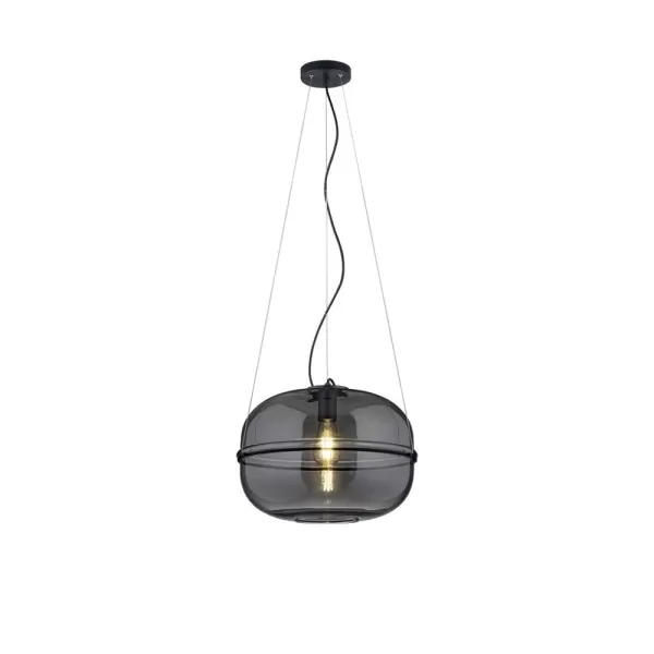 Image of Lorena Modern Spherical Pendant Ceiling Light Black Matt
