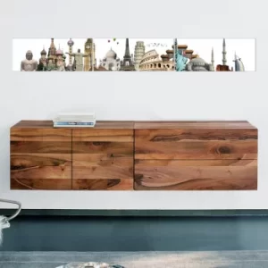 Image of BME028 Multicolor Decorative Framed MDF Painting (3 Pieces)