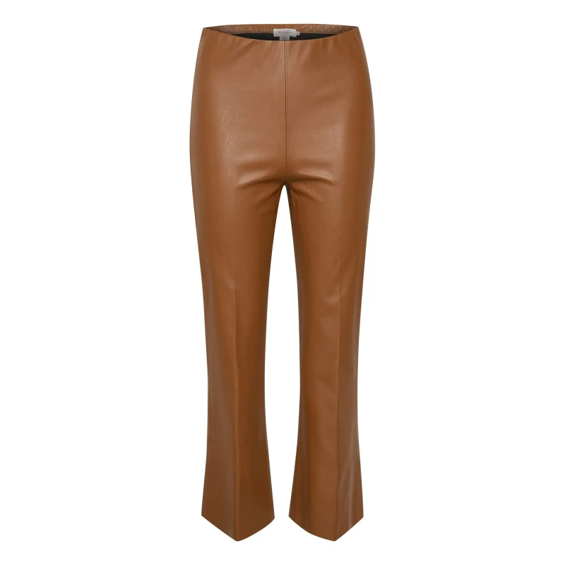 Image of Soaked in Luxury Womens Trousers Soaked in Luxury Kaylee PU Kickflare Marron Female M