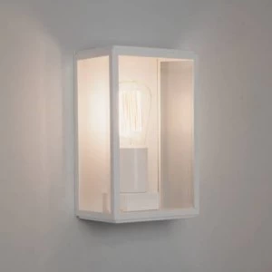 Image of 1 Light Outdoor Wall Lantern Matt White IP44, E27