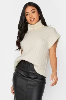 Image of Petite Roll Neck Knitted Top