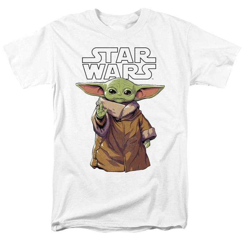 Image of Star Wars Men Star Wars Grogu Calm Mens T-Shirt White Size: Medium White M Male 5052777760507
