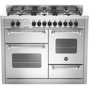 Image of Bertazzoni MAS110-6-MFE-T-XE Master Series 110cm Dual Fuel Range Cooker - Stainless Steel