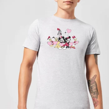Image of Disney Mickey Mouse Love Friends Mens T-Shirt - Grey - XL