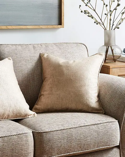 Image of Vogue Embossed Pair of Cushion Covers Cream 43X43CM MN15301