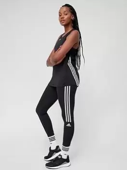 Image of adidas Train Icons 3 Stripes Tank Top - Black, Size L, Women