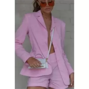 Image of I Saw It First Pink Ultimate Oversized Pintuck Blazer Co-Ord - Pink