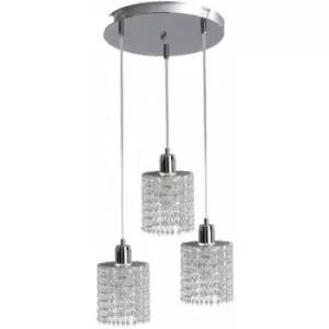 Image of Keter Diament Cluster Pendant Ceiling Light Hanging Droplets, 30cm, 3x E27