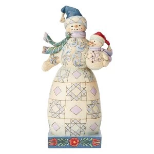 Image of Bundled in Love (Snowman with Snowbaby) Figurine