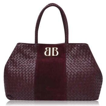 Image of Biba Woven Tote Bag - Burgundy