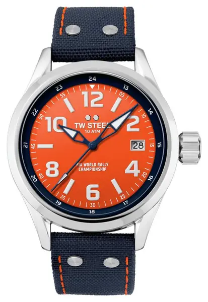 Image of TW Steel VS91 Volante WRC Orange Dial Blue Canvas and Watch