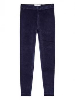 Image of Fatface Girls Velvet Leggings - Navy