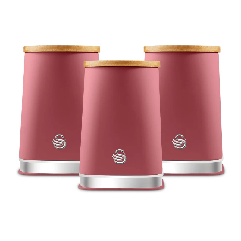 Image of Swan Nordic Set of 3 Canisters Fuchsia Rose unisex Medium