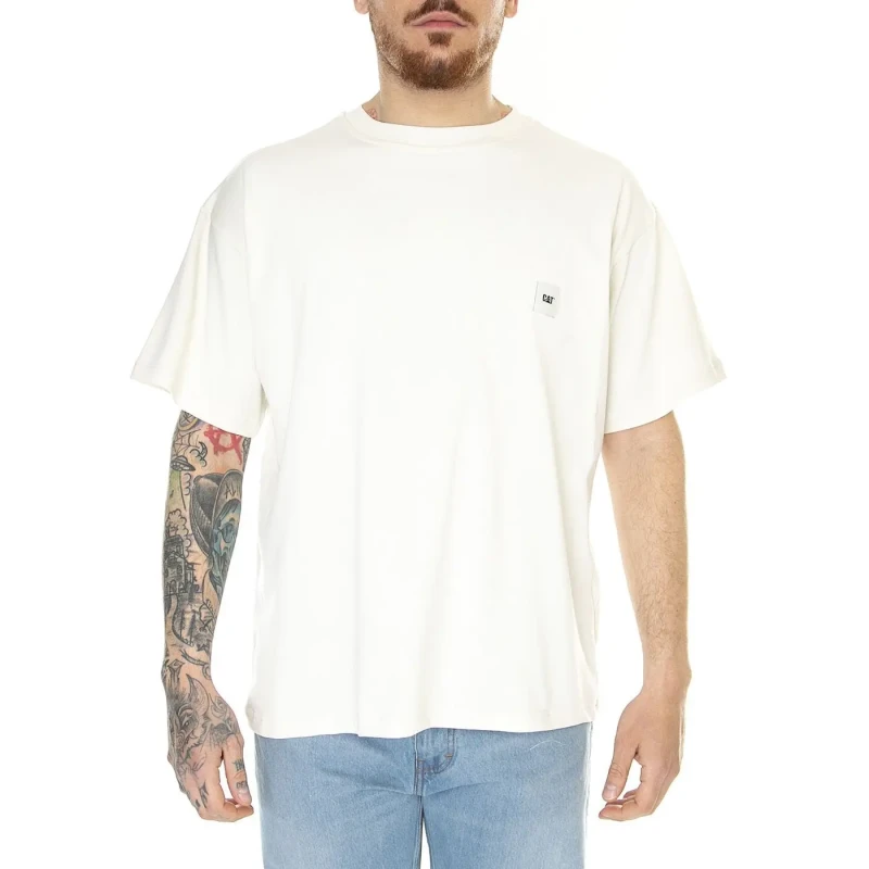 Image of Caterpillar T-Shirt Caterpillar Oversized Cat Labelled Blanc Unisex M