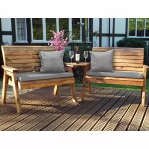 Image of Charles Taylor Twin Angled Bench Set with Cushions, Grey