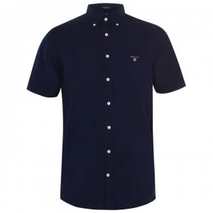 Image of Gant Gant Short Sleeve Broadcloth Shirt - Navy 410
