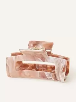 Image of Accessorize Rectangular Marbled Claw Clip, Natural, Women