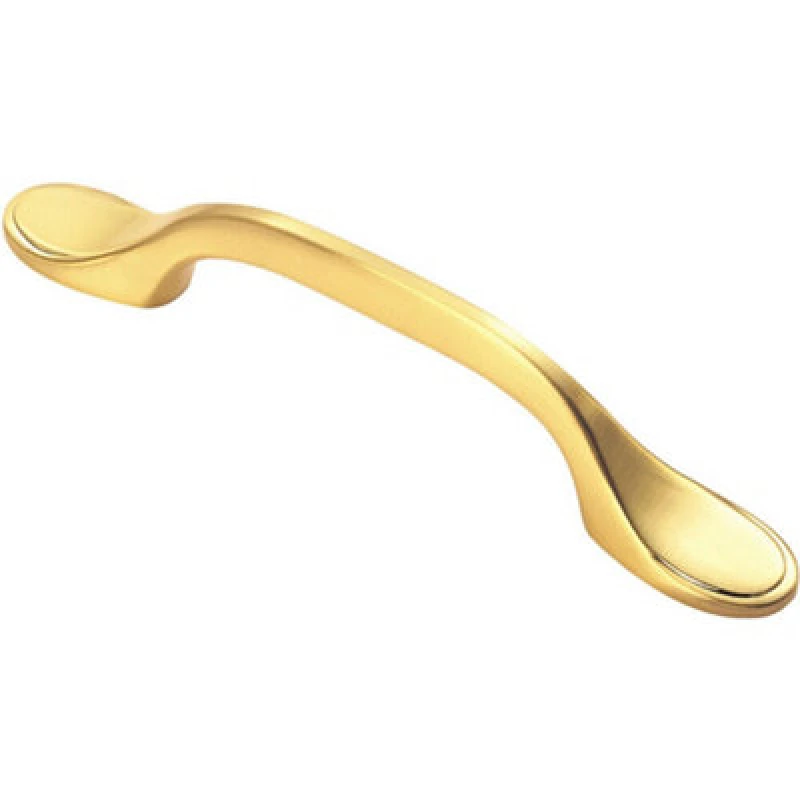 Image of Loops 128mm Shaker Style Cabinet Pull Handle 76mm Fixing Centres Satin Brass Metallics unisex