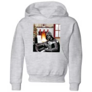 Image of Star Wars Darth Vader Piano Player Kids Christmas Hoodie - Grey - 5-6 Years