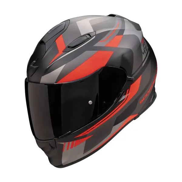 Image of Scorpion EXO-491 Abilis Matt Black Silver Red Full Face Helmet Size S