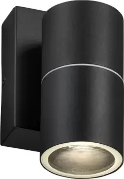Image of KnightsBridge 230V IP54 GU10 Fixed Single Wall Light with Photocell Sensor - Black