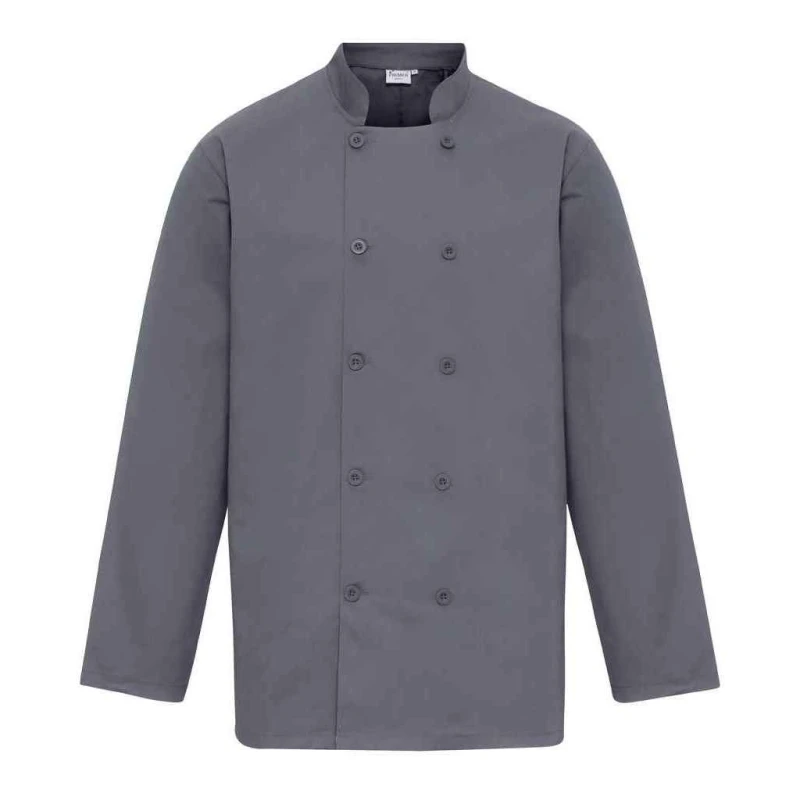 Image of Premier Premier Men Long-Sleeved Chef Jacket in Dark Grey Size: Medium Dark Grey M Male 5063527397799