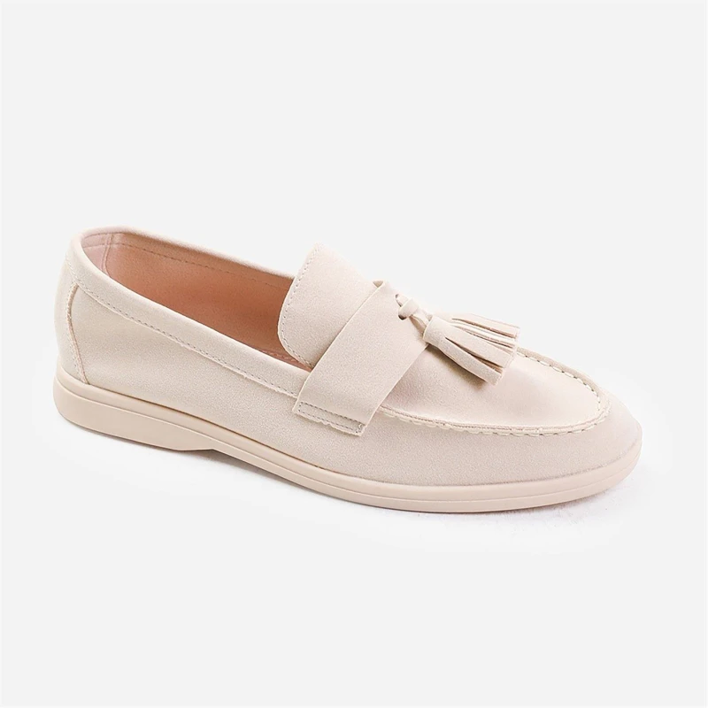 Image of Where's That From 'Azalea' Slip On Loafer With Tassel Detailing Beige