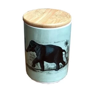 Image of Ceramic Canister With Elephant